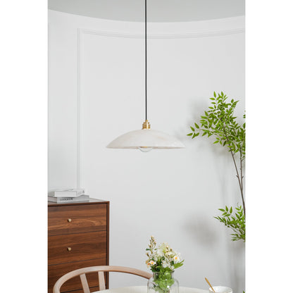 Globe Ceiling Light Fixture White Stone 16-Inch Dome Adjustable Cable Kitchen Island Dining Living Room Suspended Lamp E26 Socket