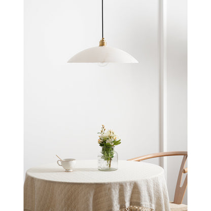Globe Ceiling Light Fixture White Stone 16-Inch Dome Adjustable Cable Kitchen Island Dining Living Room Suspended Lamp E26 Socket