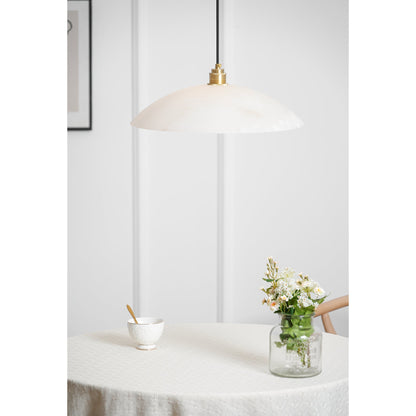Globe Ceiling Light Fixture White Stone 16-Inch Dome Adjustable Cable Kitchen Island Dining Living Room Suspended Lamp E26 Socket