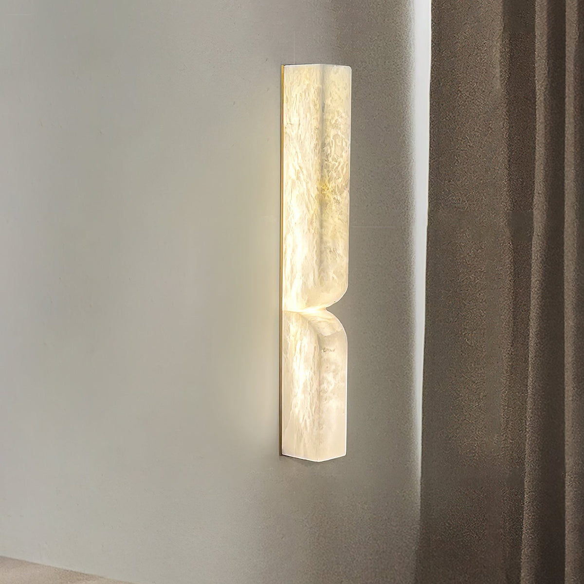 Alabaster LED Wall Light Fixture 14 inches Hardwired Gold Black Finish Adjustable Color Temperature for Bedroom Hallway Living Room Modern A