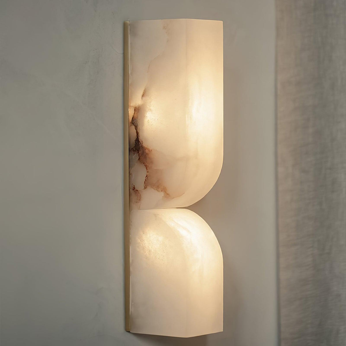Alabaster LED Wall Light Fixture 14 inches Hardwired Gold Black Finish Adjustable Color Temperature for Bedroom Hallway Living Room Modern A