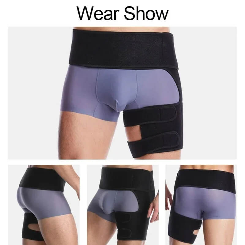 Hip Brace, Adjustable Hip and Thigh Compression Brace for Support, Breathable Thigh Brace for Daily Activity