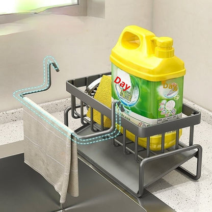Alaris Sink Caddy - Carbon Steel, Self-Draining Kitchen Sponge Holder