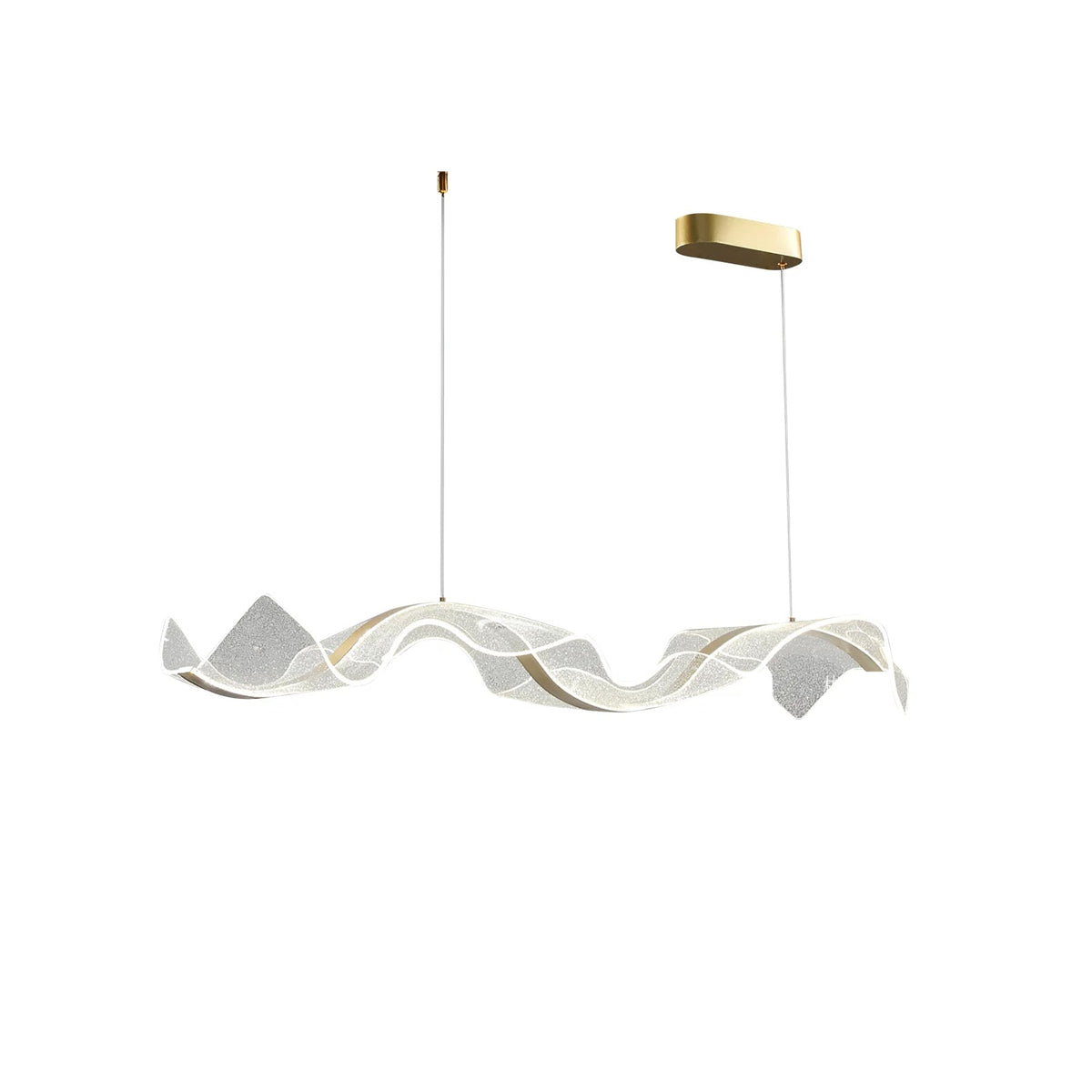 Linear LED Ceiling Light Fixture 39-59 Inch Dimmable Acrylic Pendant Lamp for Dining Room Living Room Kitchen Modern Hanging Light with Remo