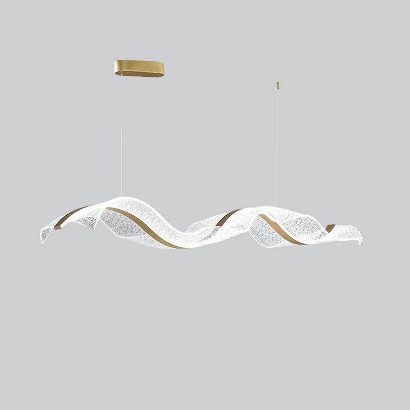 Linear LED Ceiling Light Fixture 39-59 Inch Dimmable Acrylic Pendant Lamp for Dining Room Living Room Kitchen Modern Hanging Light with Remo