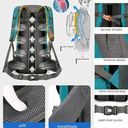 Alpivento | 70L Trekking Backpack with Rain Cover & Ergonomic Design | Perfect for Multi-Day Hikes