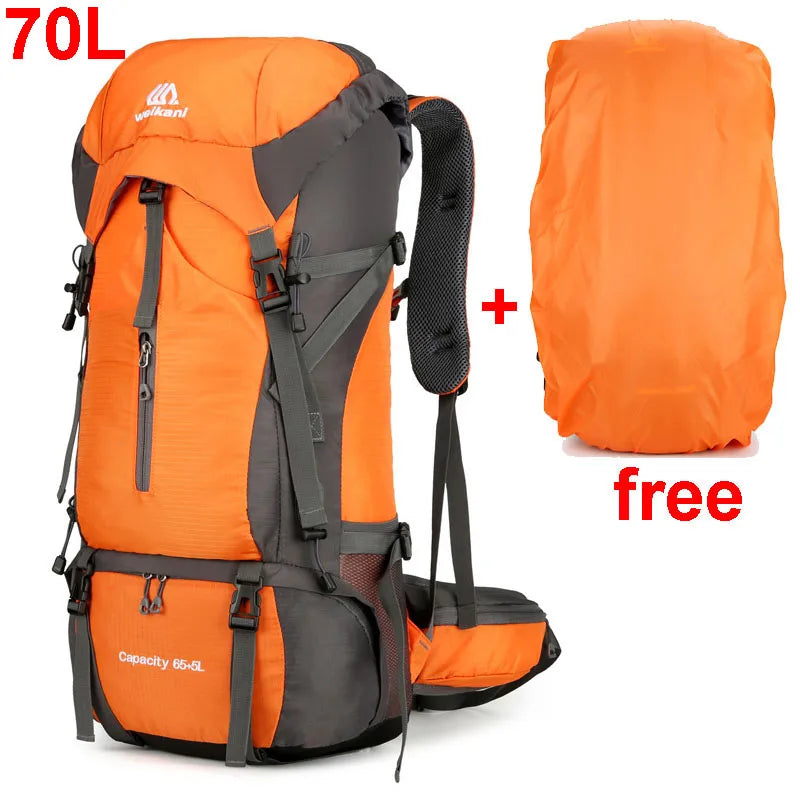 Alpivento | 70L Trekking Backpack with Rain Cover & Ergonomic Design | Perfect for Multi-Day Hikes