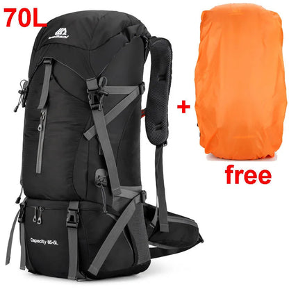 Alpivento | 70L Trekking Backpack with Rain Cover & Ergonomic Design | Perfect for Multi-Day Hikes