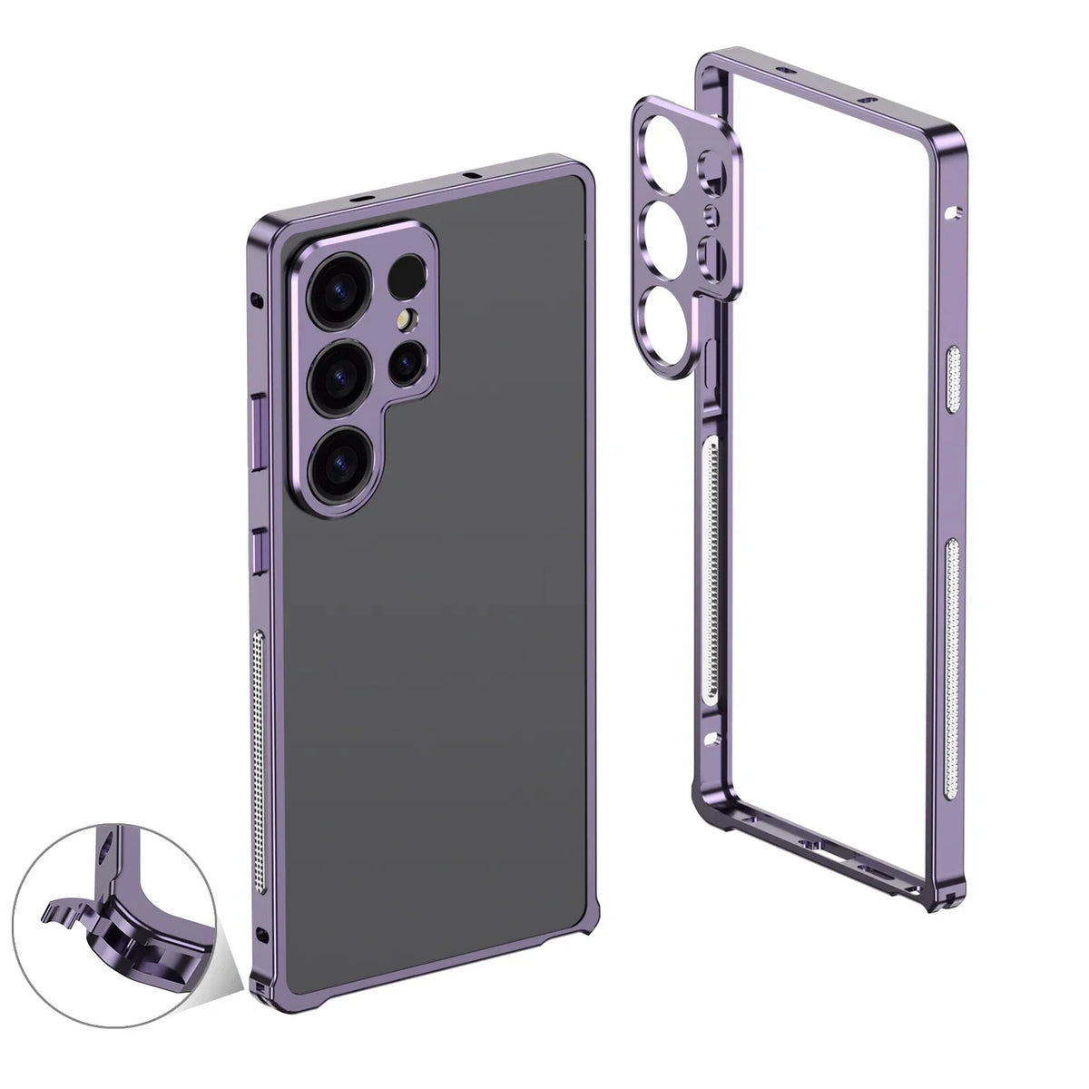 Aluminum Frame Case for Samsung Galaxy – Shock-Absorbing Metal Bumper with Raised Edges & Precise Cutouts – S22 S23 S24 S25 S26 Plus Ultra