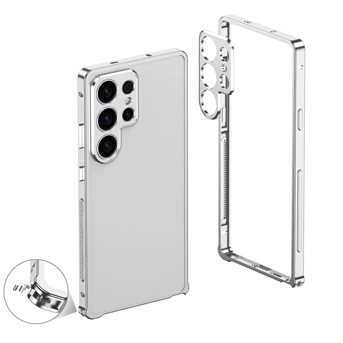 Aluminum Frame Case for Samsung Galaxy – Shock-Absorbing Metal Bumper with Raised Edges & Precise Cutouts – S22 S23 S24 S25 S26 Plus Ultra