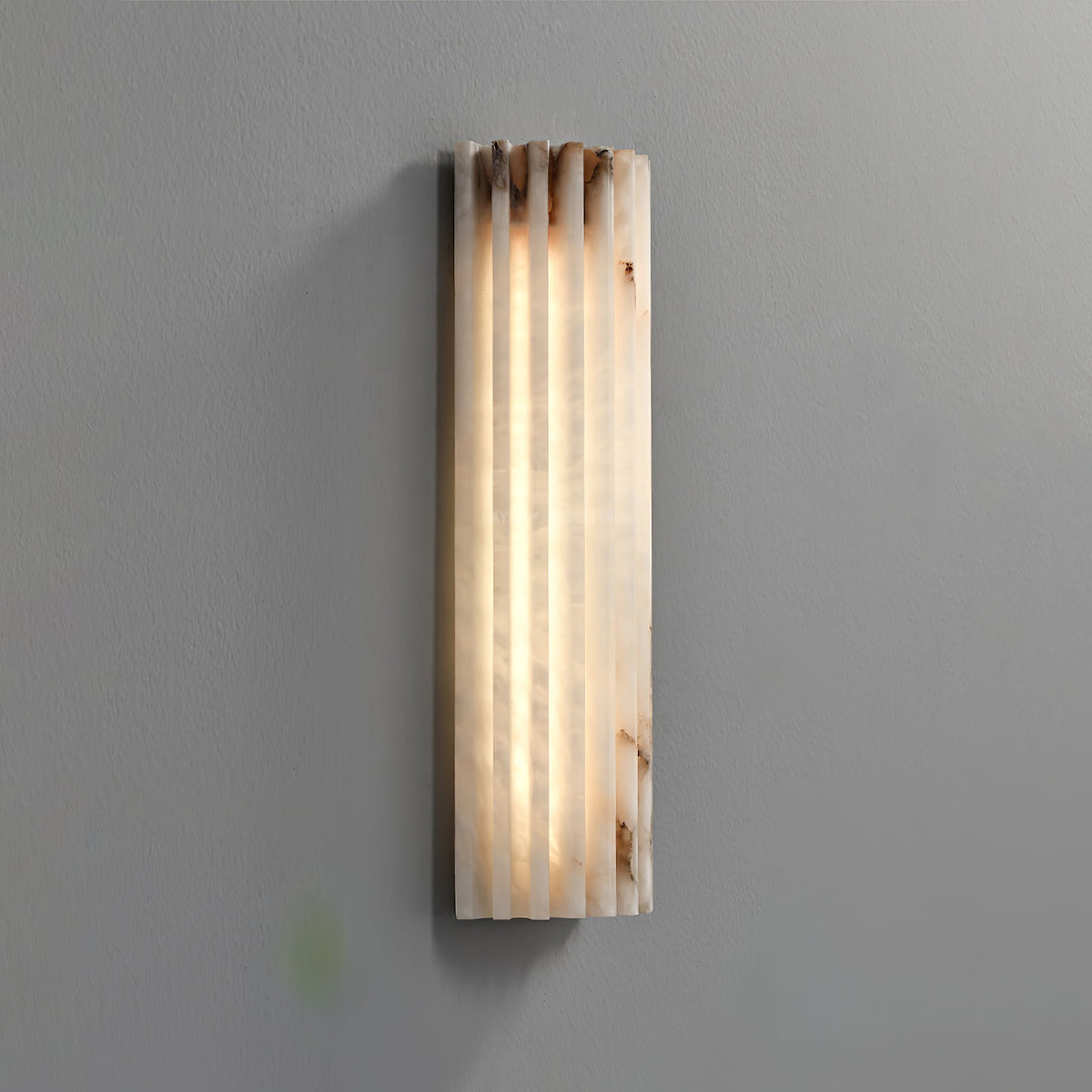 Alabaster Wall Sconce Light Fixture Cylinder Hardwired LED Integrated White Warm Neutral Cool Temperature Modern Accent for Bedroom