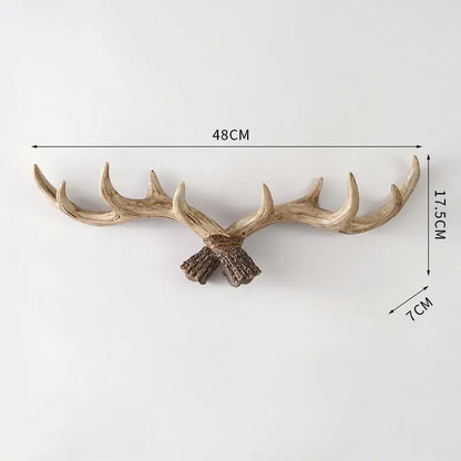 Resin Antler Hooks for Entryway Rustic Brown Black Wall-Mounted Hallway Coat Hanger Organizer for Bags Hats Scarves Home Bedroom Storage