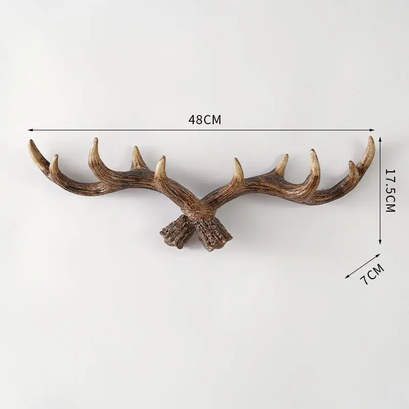 Resin Antler Hooks for Entryway Rustic Brown Black Wall-Mounted Hallway Coat Hanger Organizer for Bags Hats Scarves Home Bedroom Storage