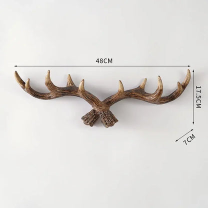 Resin Antler Hooks for Entryway Rustic Brown Black Wall-Mounted Hallway Coat Hanger Organizer for Bags Hats Scarves Home Bedroom Storage