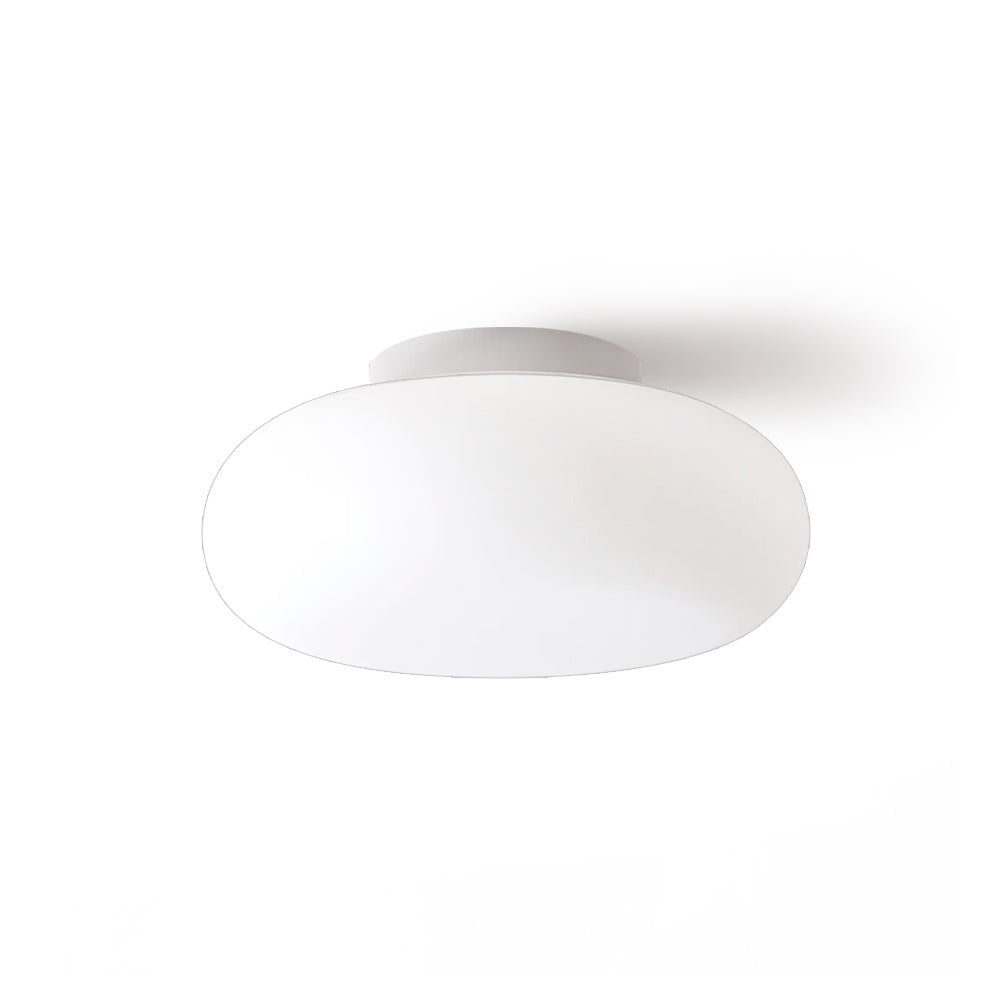 Flush Mount LED Light Fixture White Metal Round 8-Inch for Bedroom Living Room Hallway Office Indoor Low Profile Modern Ceiling Lamp 12W 110