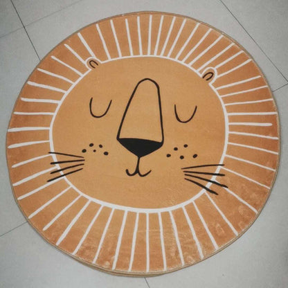 Round Animal Play Mat for Kids Bedrooms – Soft Microfiber Floor Rug with Safari Theme, Machine Washable, Multiple Sizes for Nursery & Playro