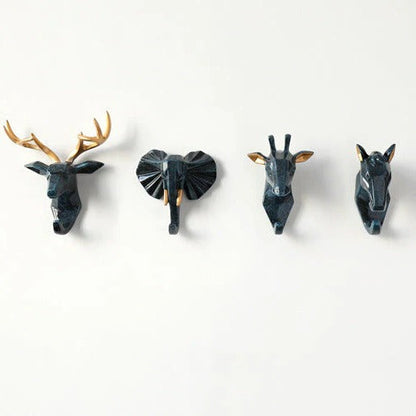 Animal Head Wall Hook | Unique Resin Coat Hooks for Home Decor & Key Storage