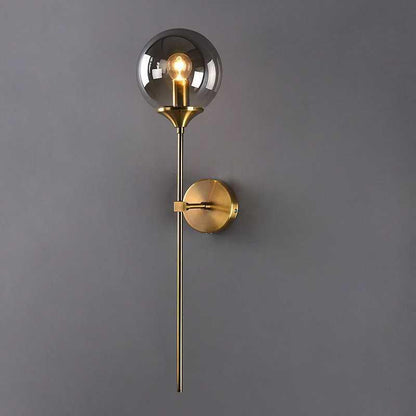 Glass Wall Light Fixture with Gold Metal Base – Ambient Lighting for Bedroom, Living Room & Hallway – 4 Shade Colors