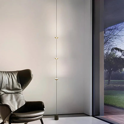 Tension Pole LED Lamp Adjustable 8-10 ft Height Ambient Lighting Bedroom Living Room Four-Point Vertical Light Fixture Space-Saving Modern I