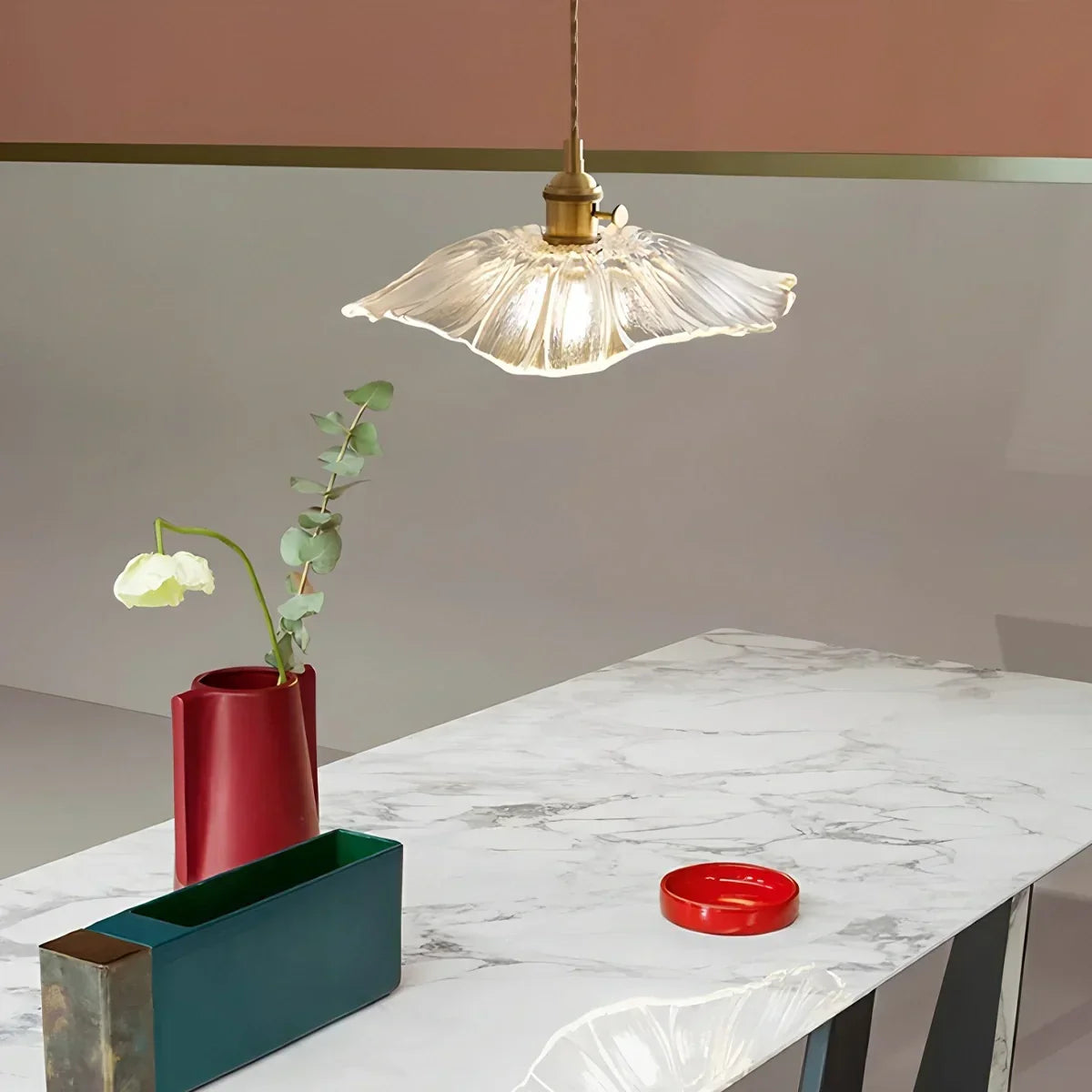 Adjustable Height Pendant Light with Clear Glass Shade Bronze Finish for Dining Table Kitchen Island Living Room Overhead Lighting
