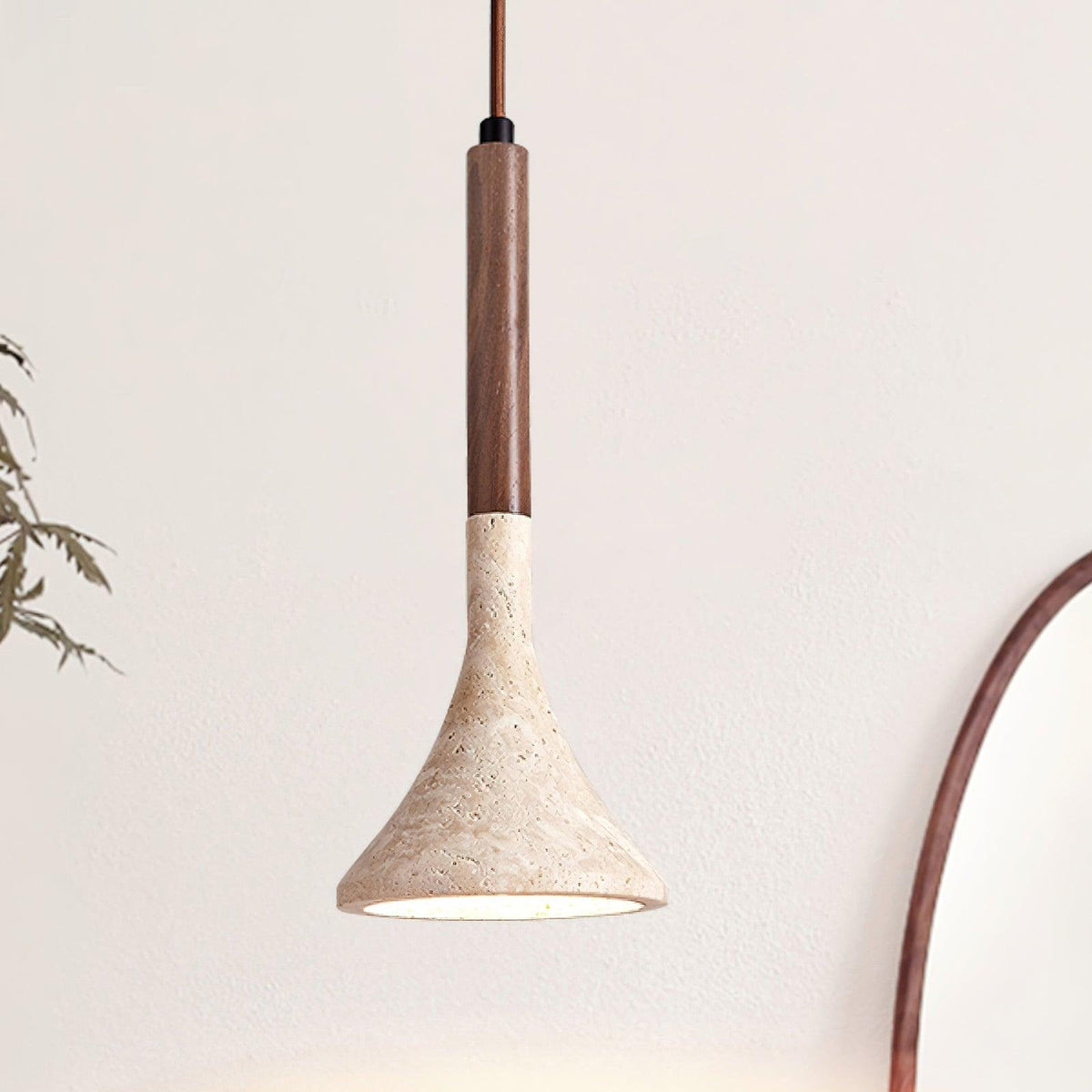 Lámpara colgante de piedra natural | Lámpara de techo compacta de 5 pulgadas para mostradores, mesas de noche y rincones de comedor | Cable ajustable | Luz ambiental cálida