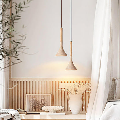 Lámpara colgante de piedra natural | Lámpara de techo compacta de 5 pulgadas para mostradores, mesas de noche y rincones de comedor | Cable ajustable | Luz ambiental cálida