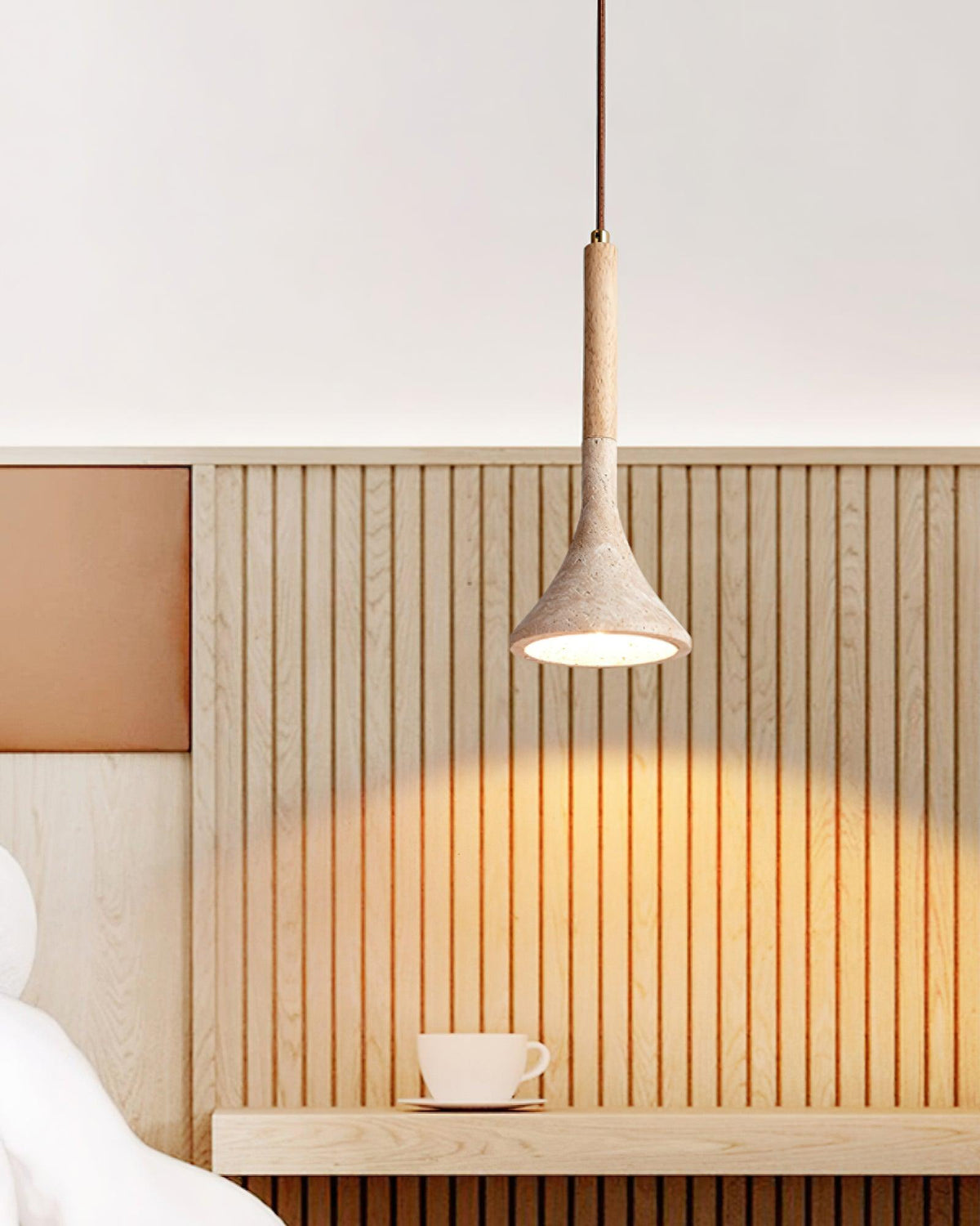 Lámpara colgante de piedra natural | Lámpara de techo compacta de 5 pulgadas para mostradores, mesas de noche y rincones de comedor | Cable ajustable | Luz ambiental cálida