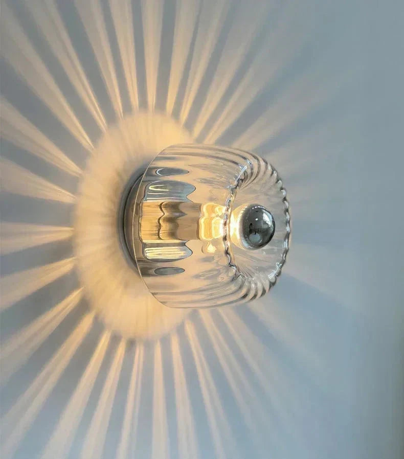 Frosted Glass Wall Sconce with Metal Base for Living Room, Bedroom, Hallway – Modern Minimalist E14 Light Fixture – 6.3 in Globe
