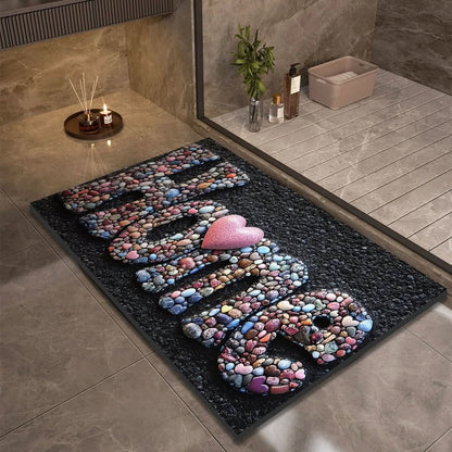 Water-Absorbing Floor Mat for Shower & Sink Areas Stone-Look Anti-Slip Rug for Kitchens Bathrooms Entryways Moisture Control