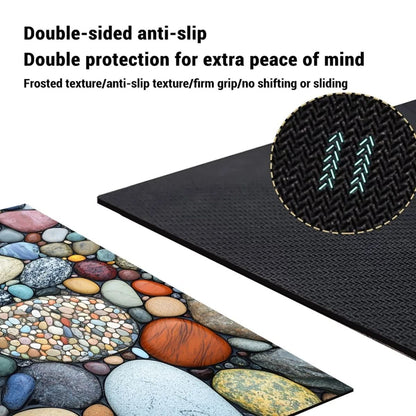 Rapid-Dry Stone Floor Mat 24x35 Inches Non-Slip Absorbent Rug for Shower Bath Entry Kitchen Hallway High-Traffic Wet Areas