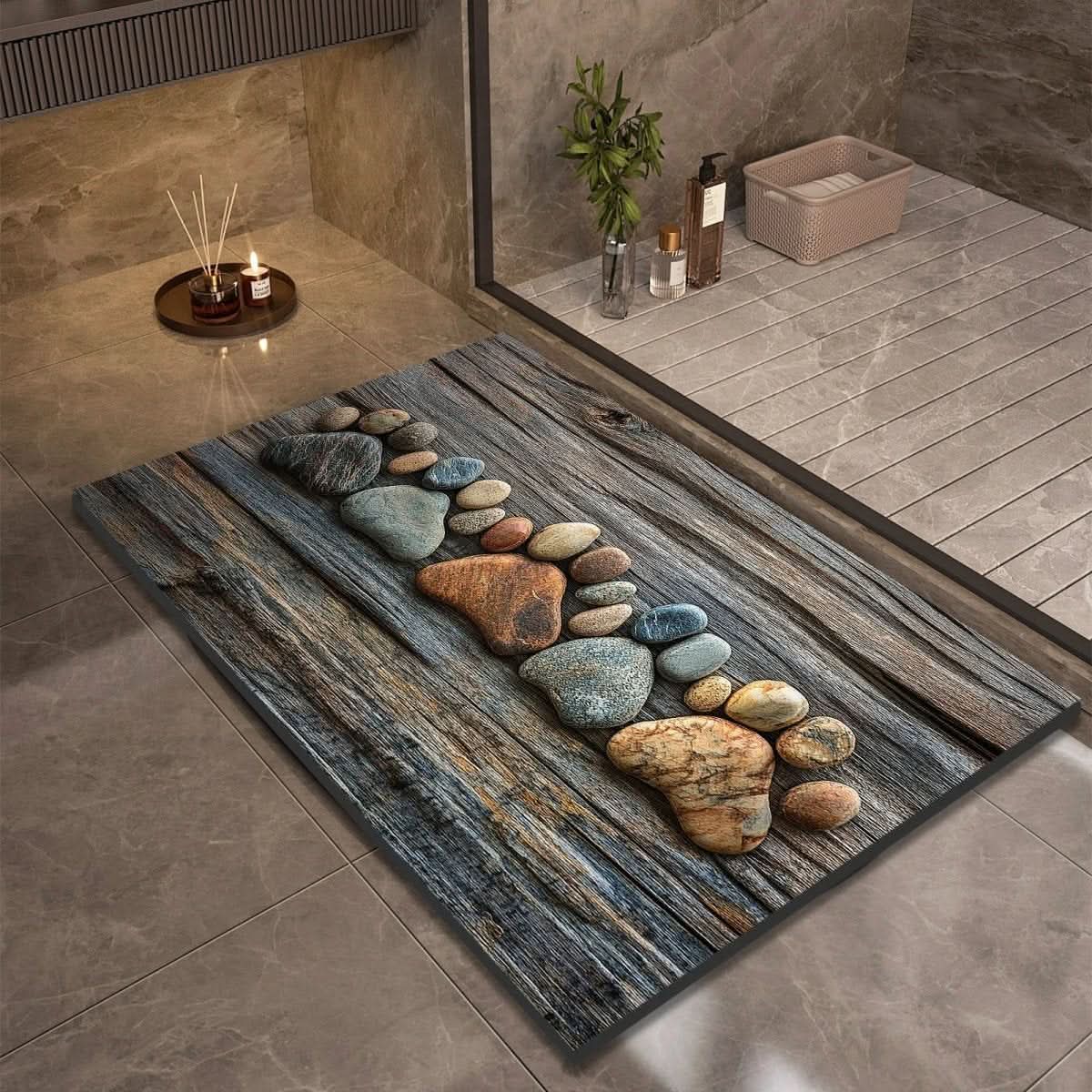DRYSTONE – Quick Dry Stone Bath Mat Non Slip Bathroom Floor Mat