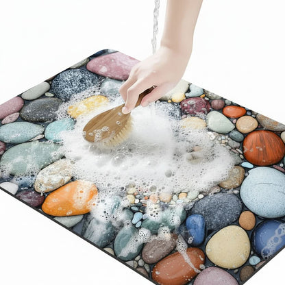 DRYSTONE – Quick Dry Stone Bath Mat Non Slip Bathroom Floor Mat