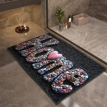 DRYSTONE – Quick Dry Stone Bath Mat Non Slip Bathroom Floor Mat