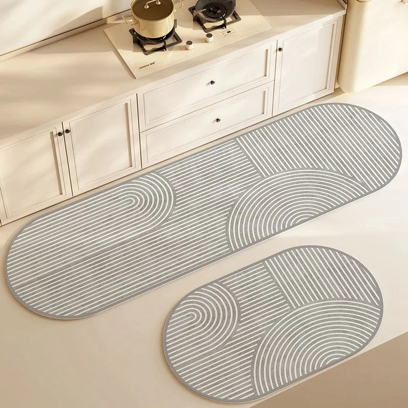Diatomaceous Earth Bath Mat - Quick-Dry Non-Slip Floor Mat with Super Absorbent Stone Surface for Bathroom Kitchen Shower Entry