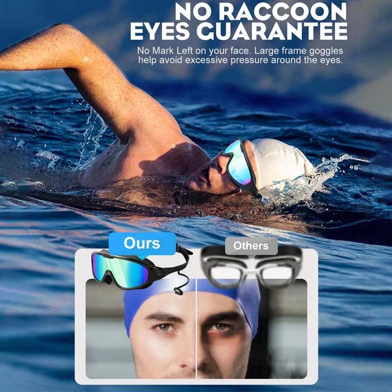 Swimming Goggles with Panoramic Vision & Anti-Fog Coating for Adults – Silicone Seal & Cushioned Fit for Pool, Lake & Ocean