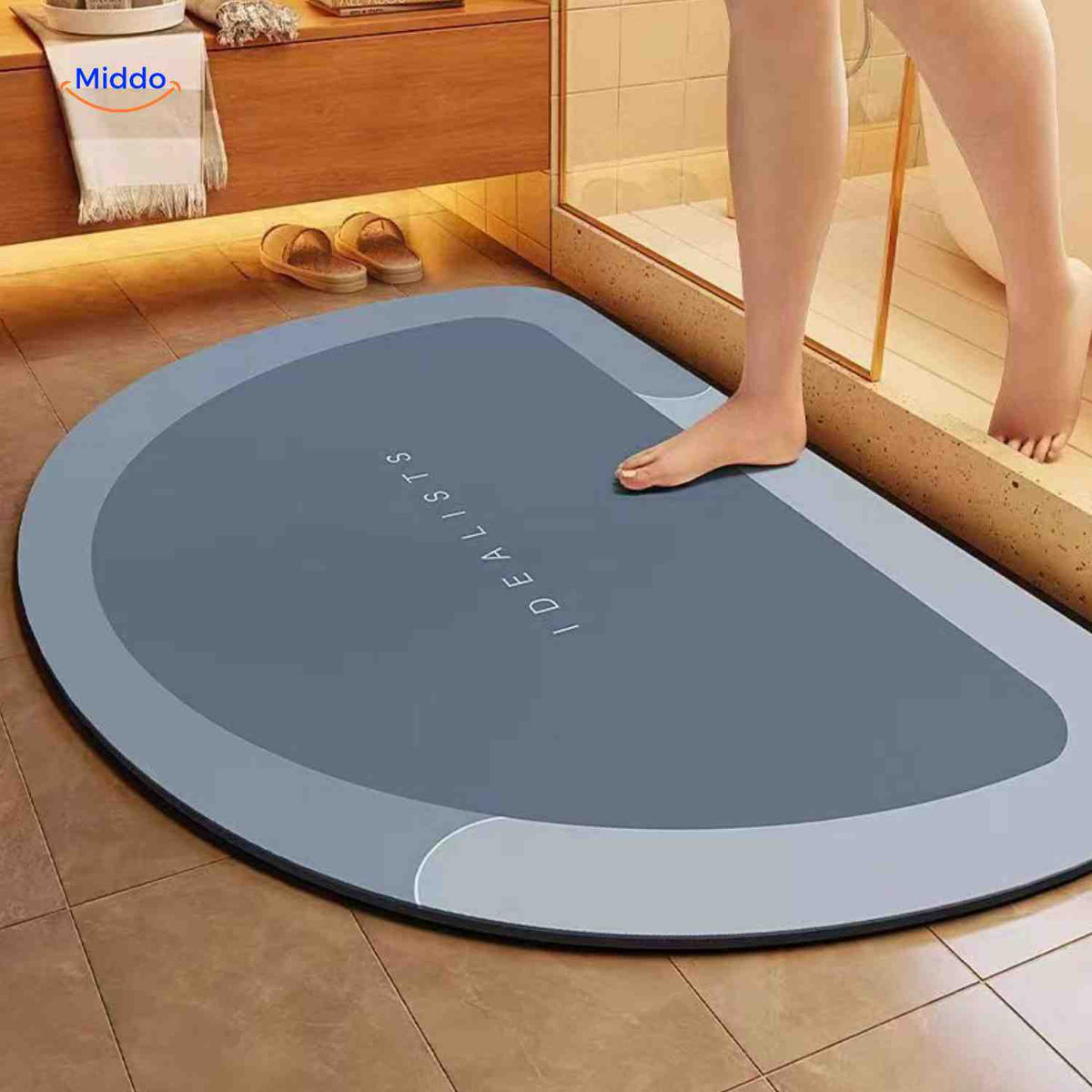 Ultra-Absorbent Diatomaceous Bathroom Mat with Non-Slip Base – Fast-Drying, Soft-Touch Surface for Shower & Tub – Available in