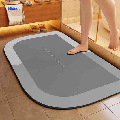 Ultra-Absorbent Diatomaceous Bathroom Mat with Non-Slip Base – Fast-Drying, Soft-Touch Surface for Shower & Tub – Available in