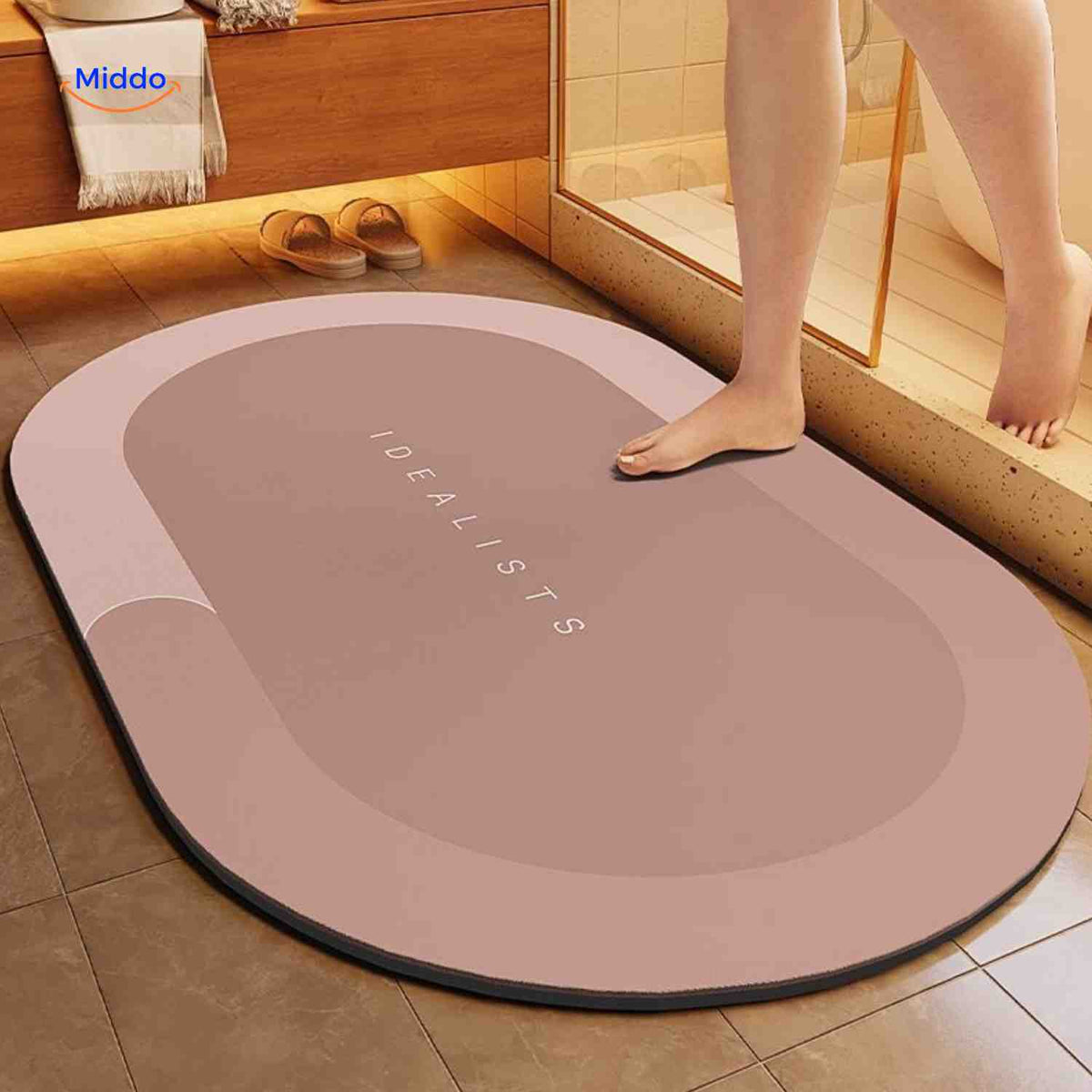 Ultra-Absorbent Diatomaceous Bathroom Mat with Non-Slip Base – Fast-Drying, Soft-Touch Surface for Shower & Tub – Available in