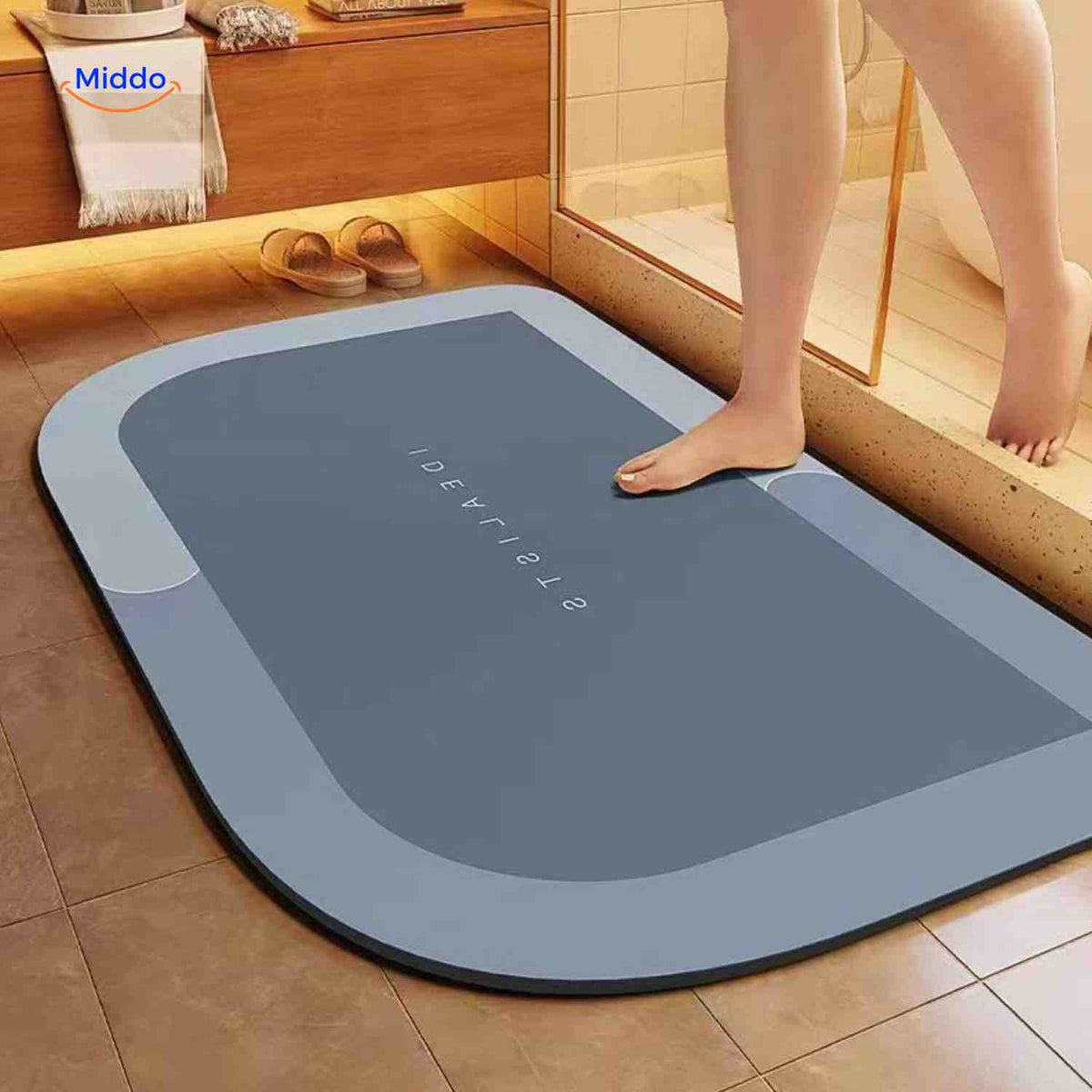 Ultra-Absorbent Diatomaceous Bathroom Mat with Non-Slip Base – Fast-Drying, Soft-Touch Surface for Shower & Tub – Available in