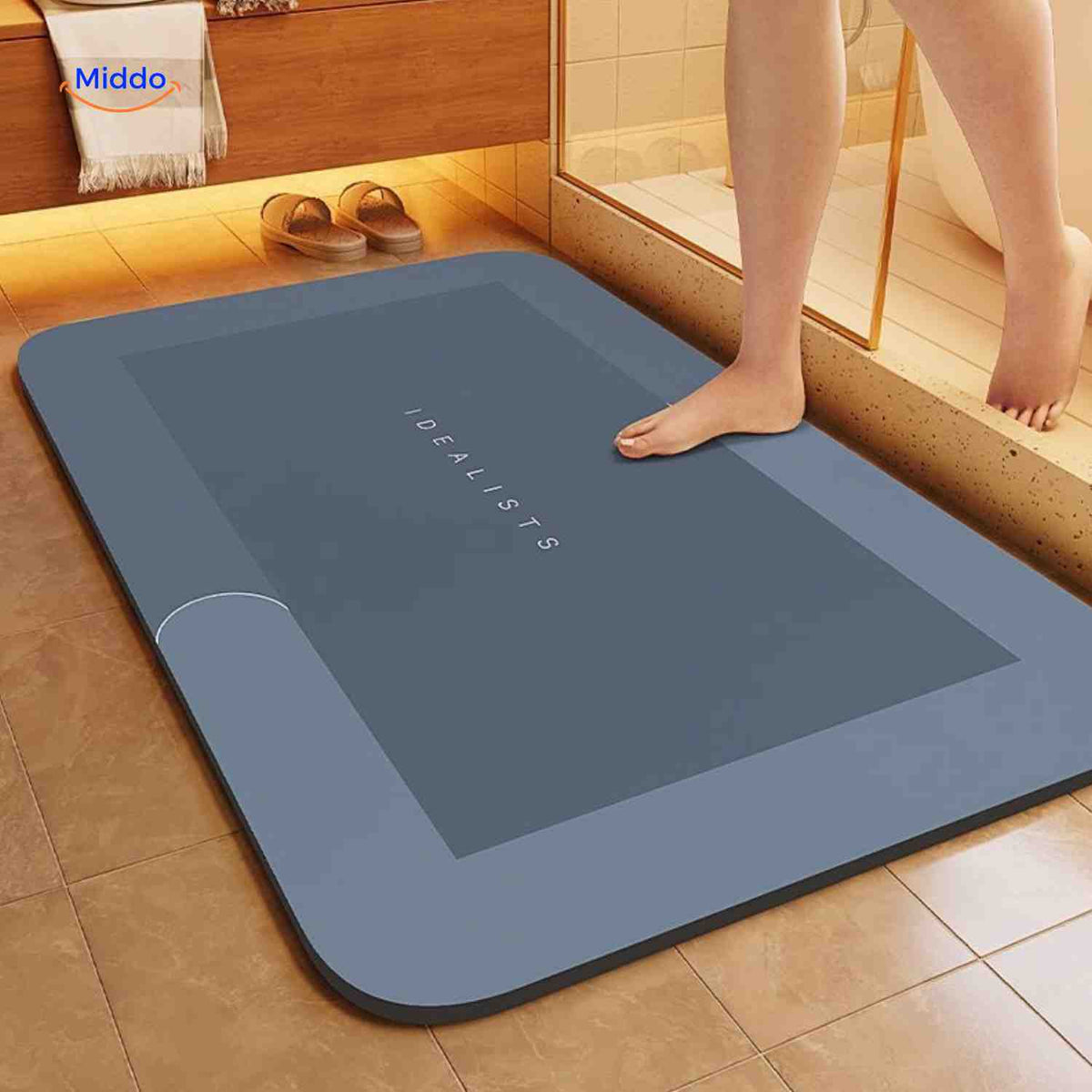 Ultra-Absorbent Diatomaceous Bathroom Mat with Non-Slip Base – Fast-Drying, Soft-Touch Surface for Shower & Tub – Available in
