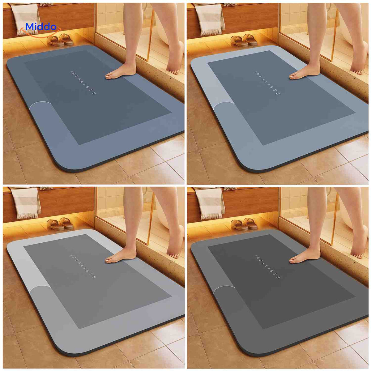 Ultra-Absorbent Diatomaceous Bathroom Mat with Non-Slip Base – Fast-Drying, Soft-Touch Surface for Shower & Tub – Available in