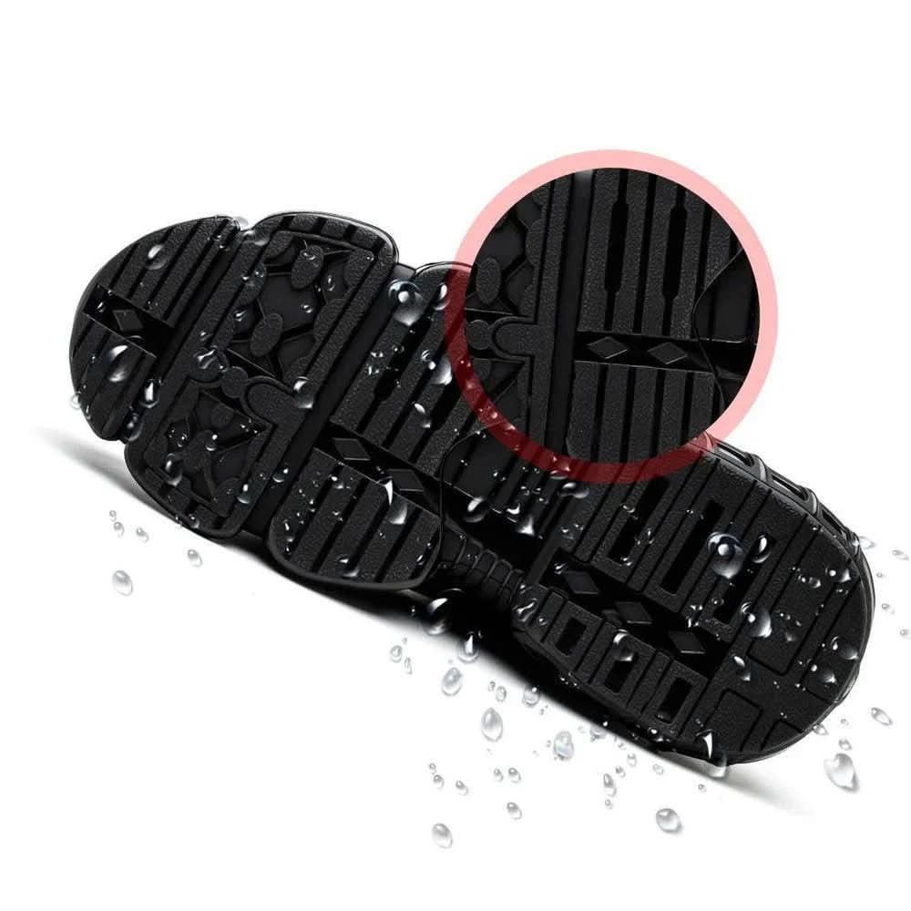 Steel Toe Work Shoes Men with Arch Support & Slip-Resistant Outsole for Warehouse & Construction