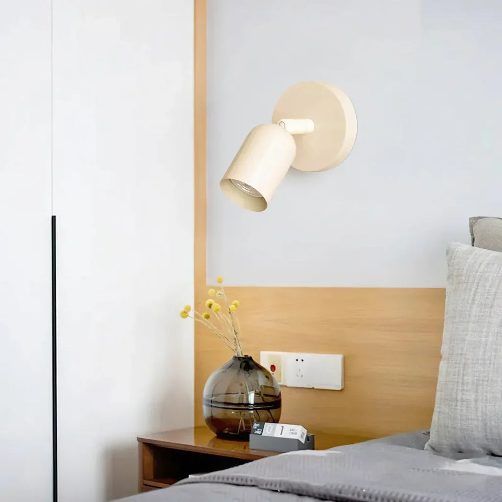 Adjustable LED Reading Sconce Metal Directional Bedside Lamp Black White Pink Spot Light for Bedroom Nightstand Contemporary Minimalist Inte