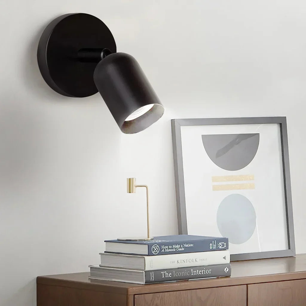 Adjustable LED Reading Sconce Metal Directional Bedside Lamp Black White Pink Spot Light for Bedroom Nightstand Contemporary Minimalist Inte