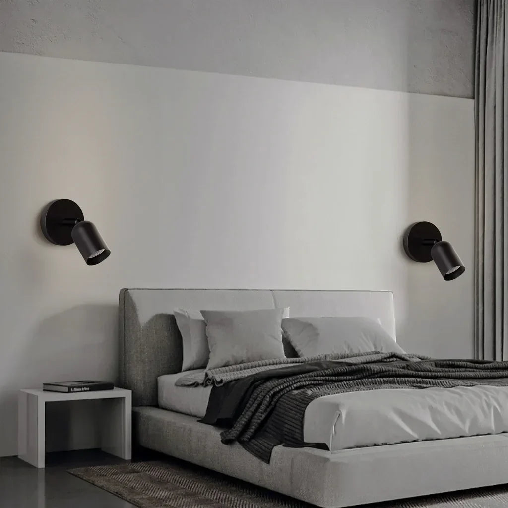 Adjustable LED Reading Sconce Metal Directional Bedside Lamp Black White Pink Spot Light for Bedroom Nightstand Contemporary Minimalist Inte