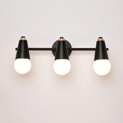 Iron & Wood Sconce with Two Sockets for Bedroom Hallway Above Bed Mirror Vanity Task Lighting E27 Compatible 7.5 in W