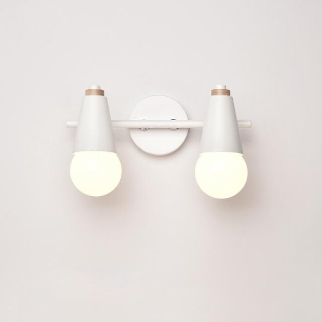 Iron & Wood Sconce with Two Sockets for Bedroom Hallway Above Bed Mirror Vanity Task Lighting E27 Compatible 7.5 in W