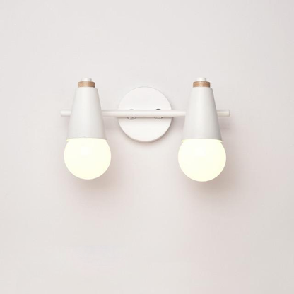 Iron & Wood Sconce with Two Sockets for Bedroom Hallway Above Bed Mirror Vanity Task Lighting E27 Compatible 7.5 in W