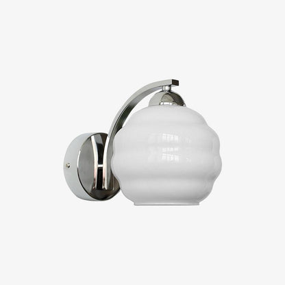 Frosted Glass Wall Sconce with Gold or Chrome Finish for Bedroom Lighting | Compact Indoor Fixture for Hallways & Living Rooms