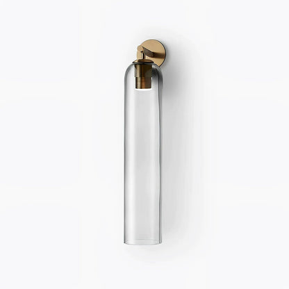 Cylindrical Glass Wall Sconce 19 Inch Vertical Light Fixture for Living Room Bedroom Hallway Ambient Lighting Up or Down Mount Gold Black Ni
